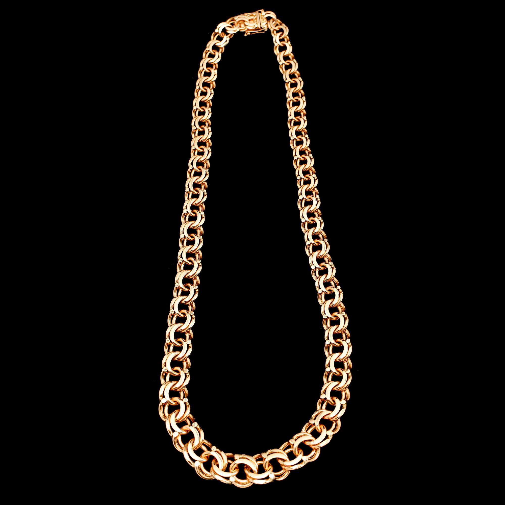 COLLIER, 18 k guld, Bismarck. Vikt 133 g.