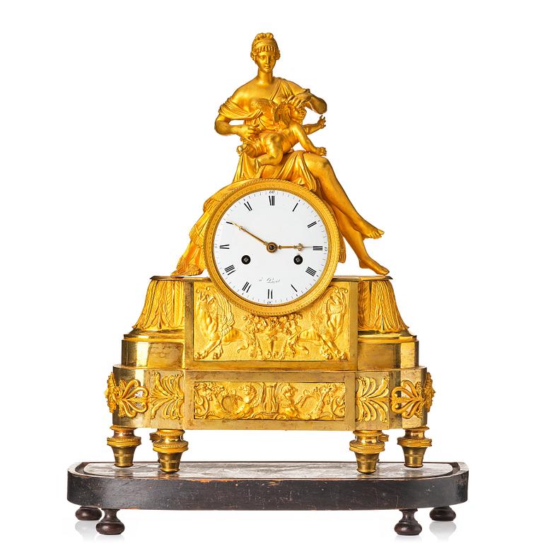 A French Empire 19th century gilt bronze mantel clock.