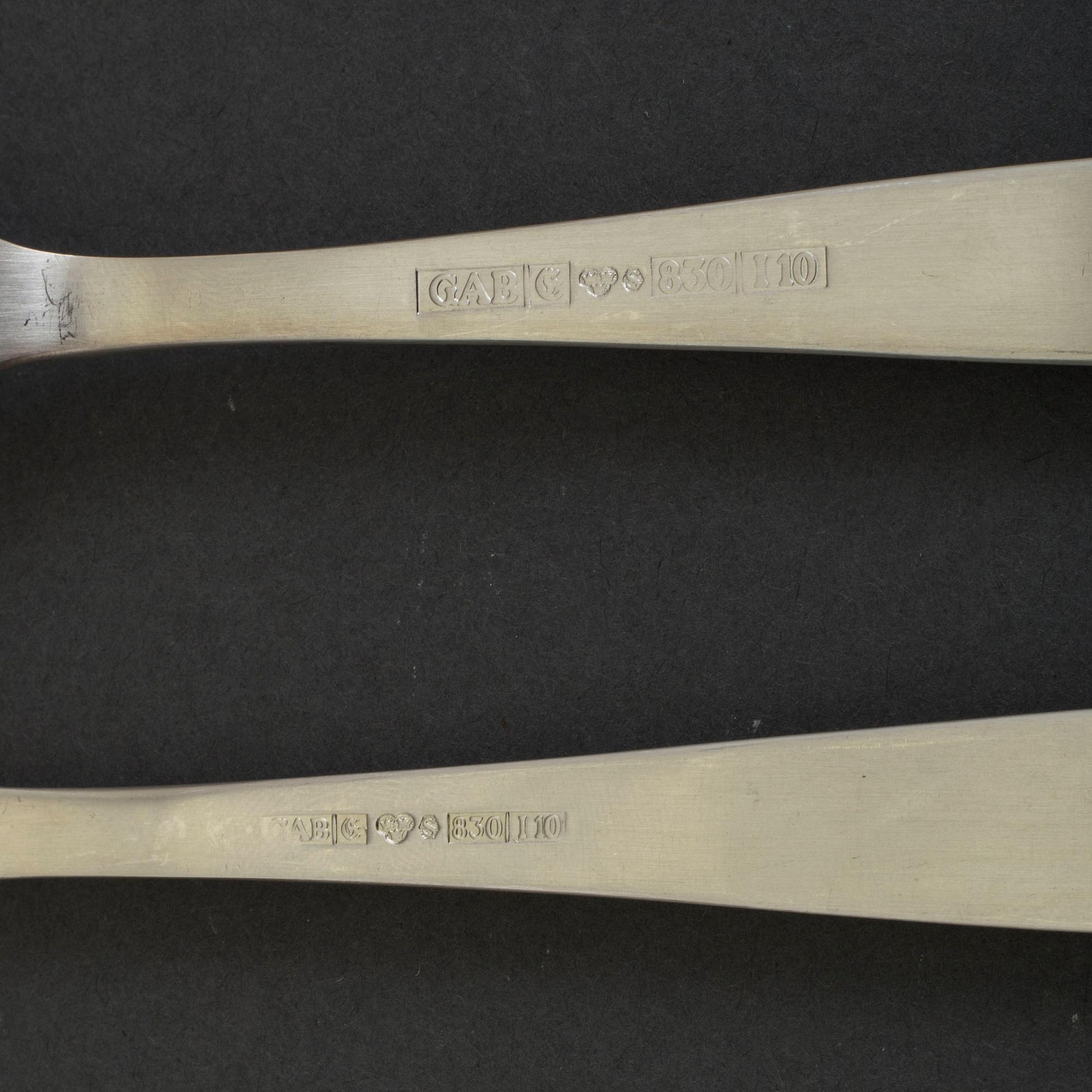 16 pcs silver cutlery by Jacob Ängman, for GAB, 1980's.