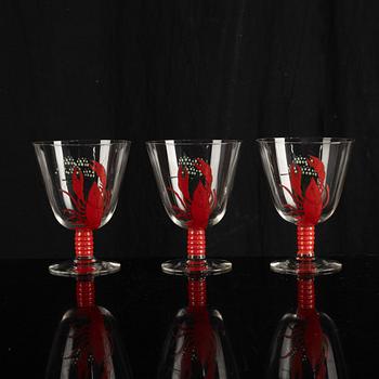 A set of eight glasses, mid 20th Century.