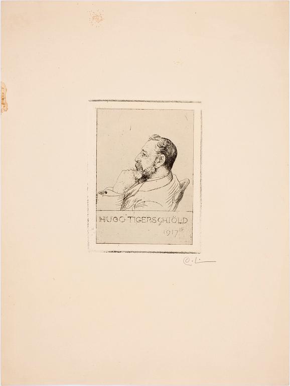 CARL LARSSON, etsning, signerad i blyerts.