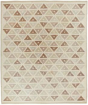 120. A CARPET, "Harlequin", flat weave, 382 x 318 cm, signed SB (Sigvard Bernadotte).