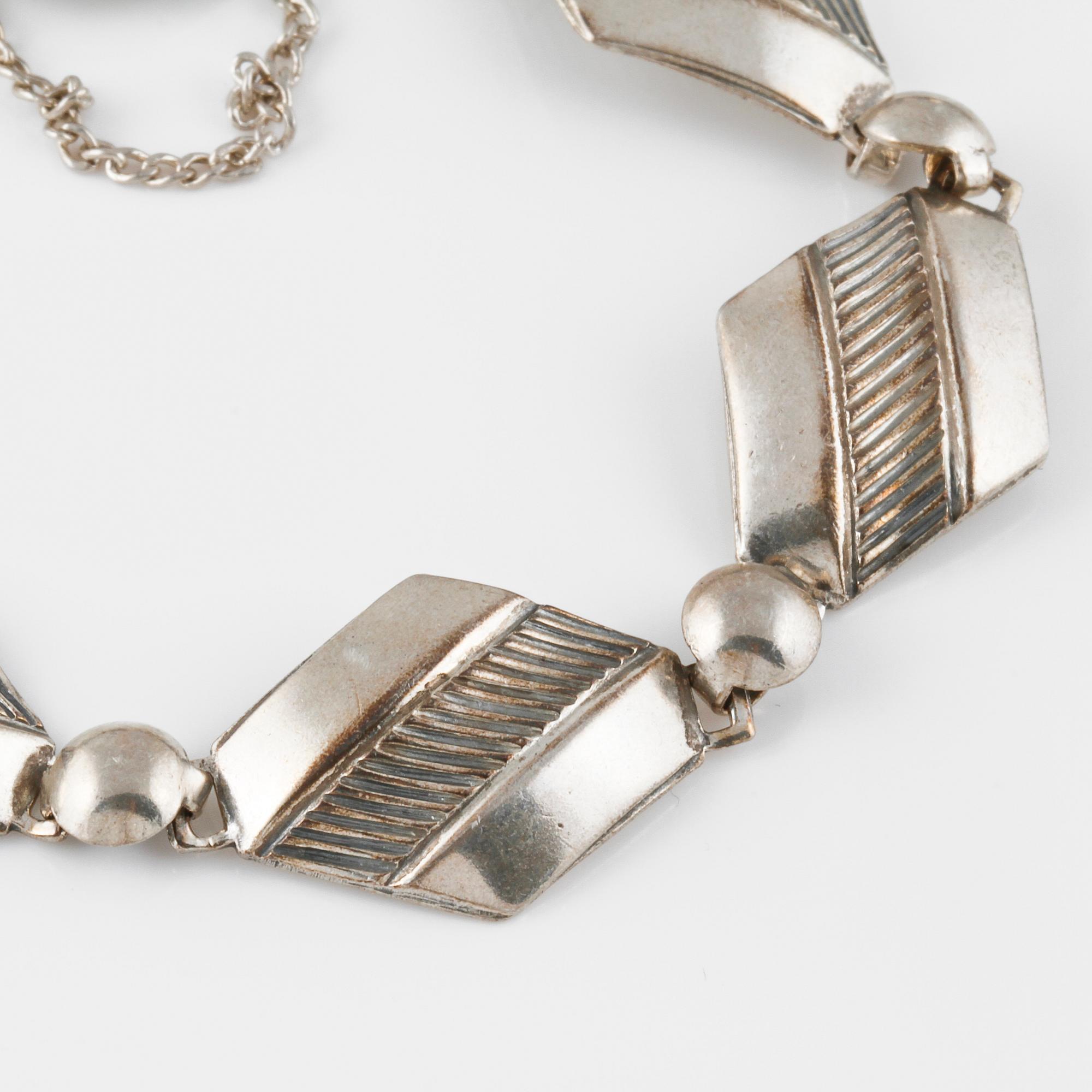 ARMBAND, 3 st, silver, delvis Atelier Borgila, 1958. Vikt 73,6 gram.