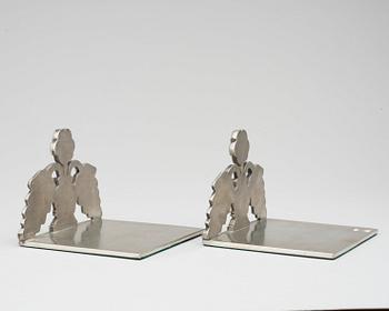 A pair of Svenskt Tenn pewter bookends, possibly by Estrid Ericson, Stockholm 1929.