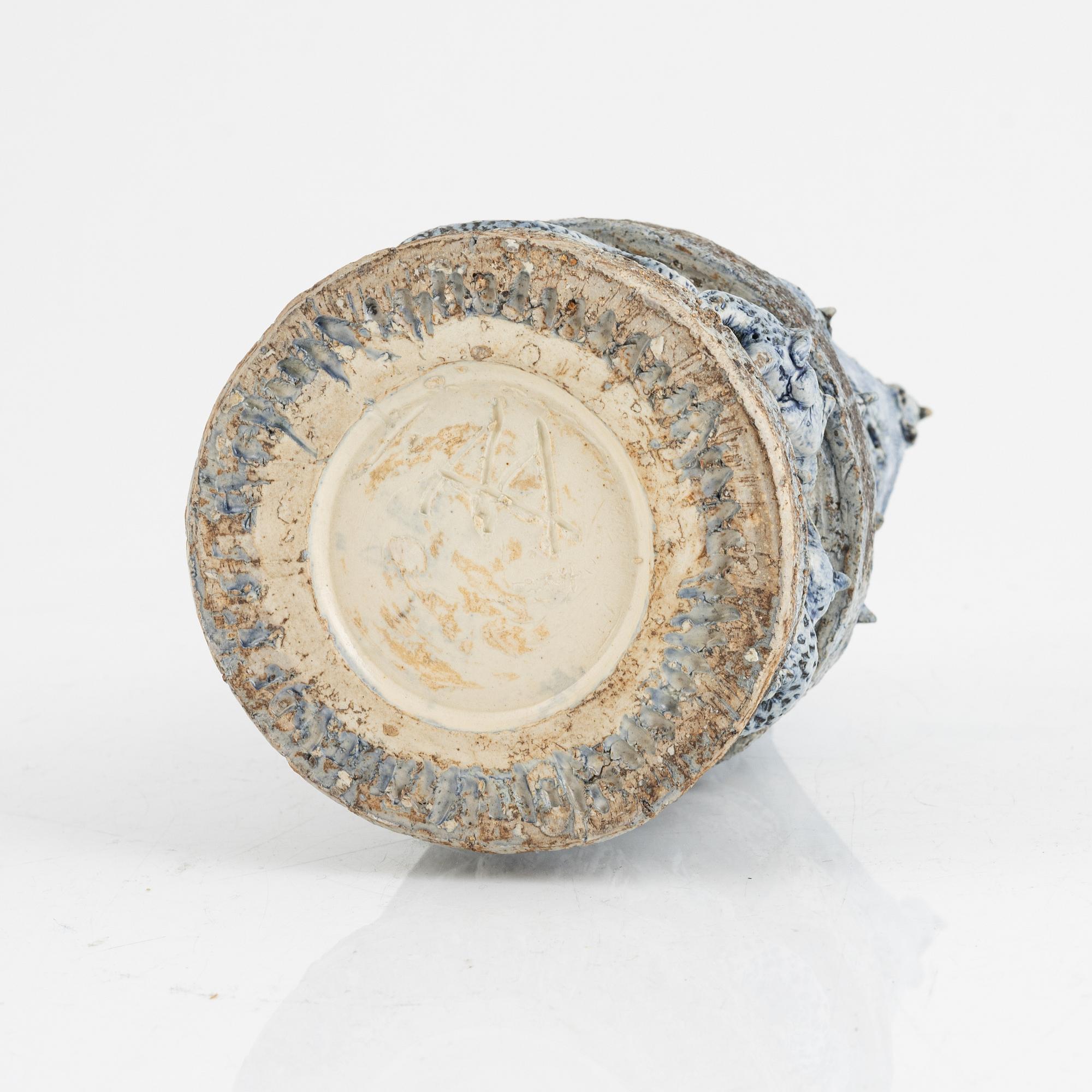 Astrid Anderberg, a stoneware sculpture/candle holder, Sweden, signed.