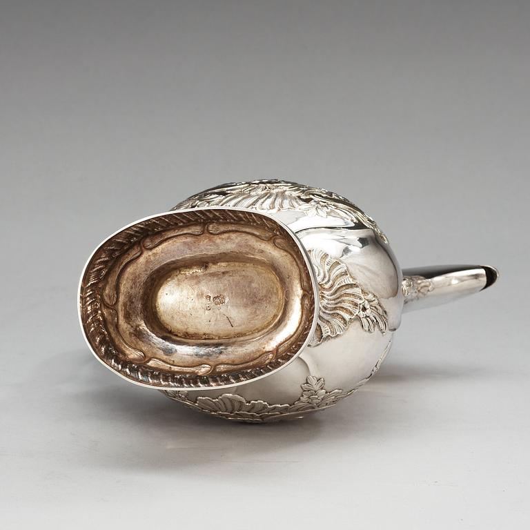 A Swedish 18th century silver coffee-pot, makers mark of Mathias Grahl, Gothenburg 1764.
