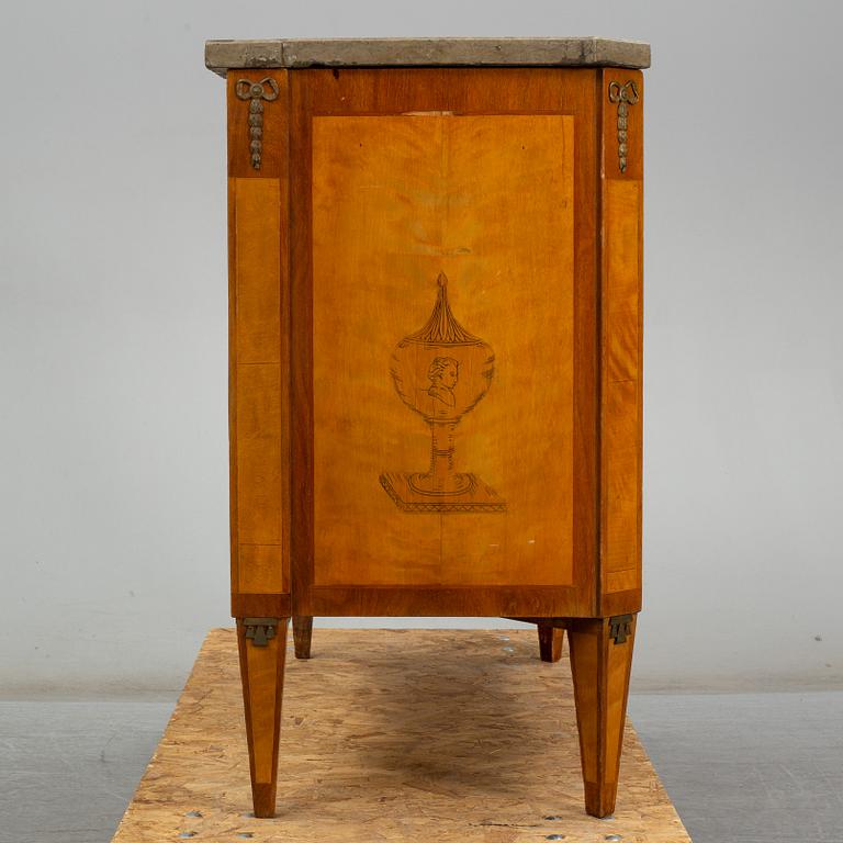 A late 19th century Gustavian style chest of drawers.