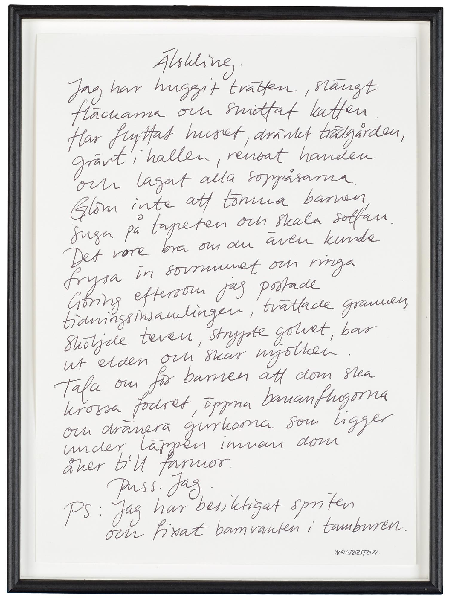 Jesper Waldersten, "Älskling" (Darling).