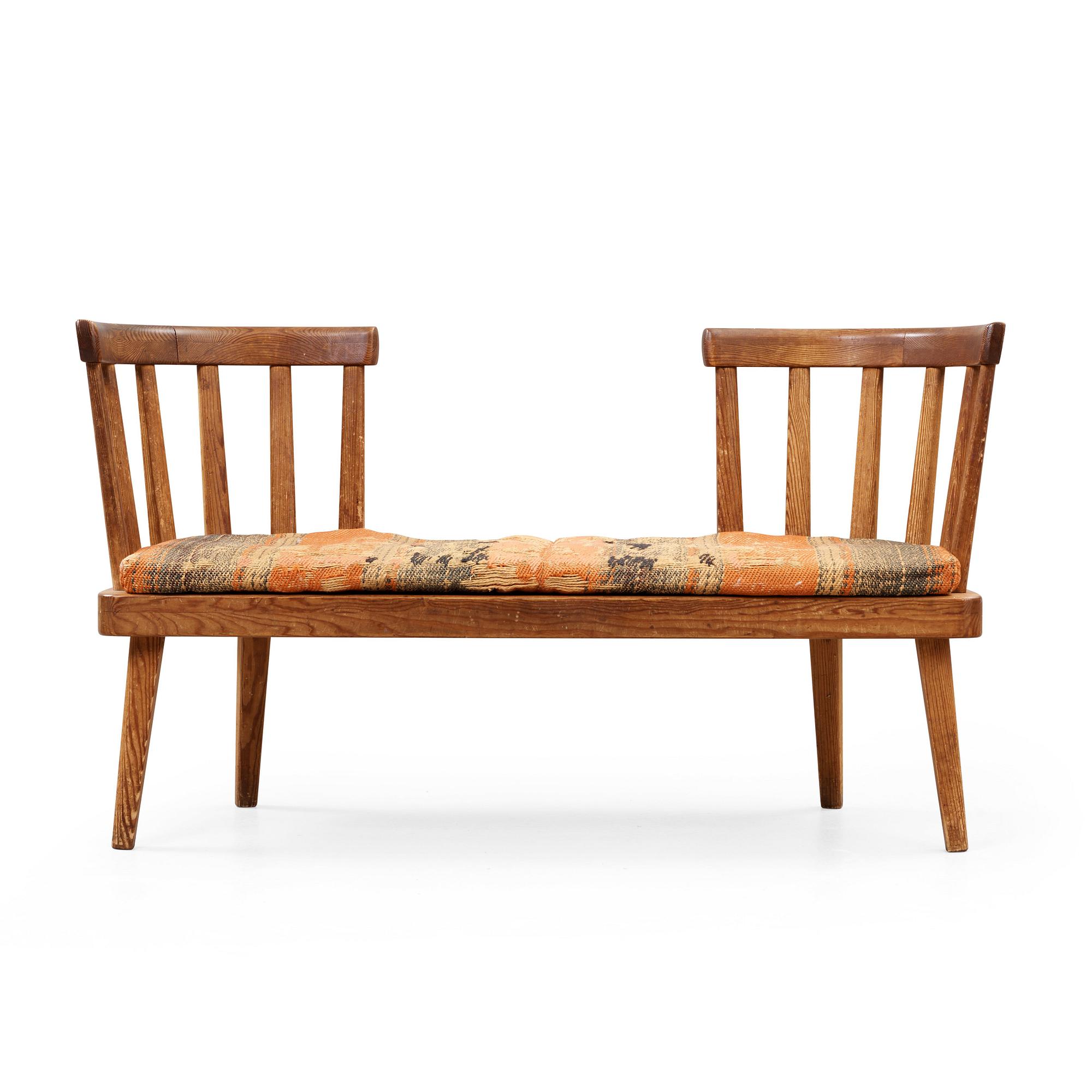 Axel Einar Hjorth, an 'Utö' stained pine sofa, Nordiska Kompaniet, Sweden 1930's.