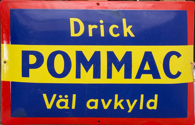 REKLAMSKYLT, emalj, 1900-talets första hälft.