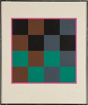 MAX BILL, 5 serigrafier + ramad beskrivning, signerade, numrerade 4/100.