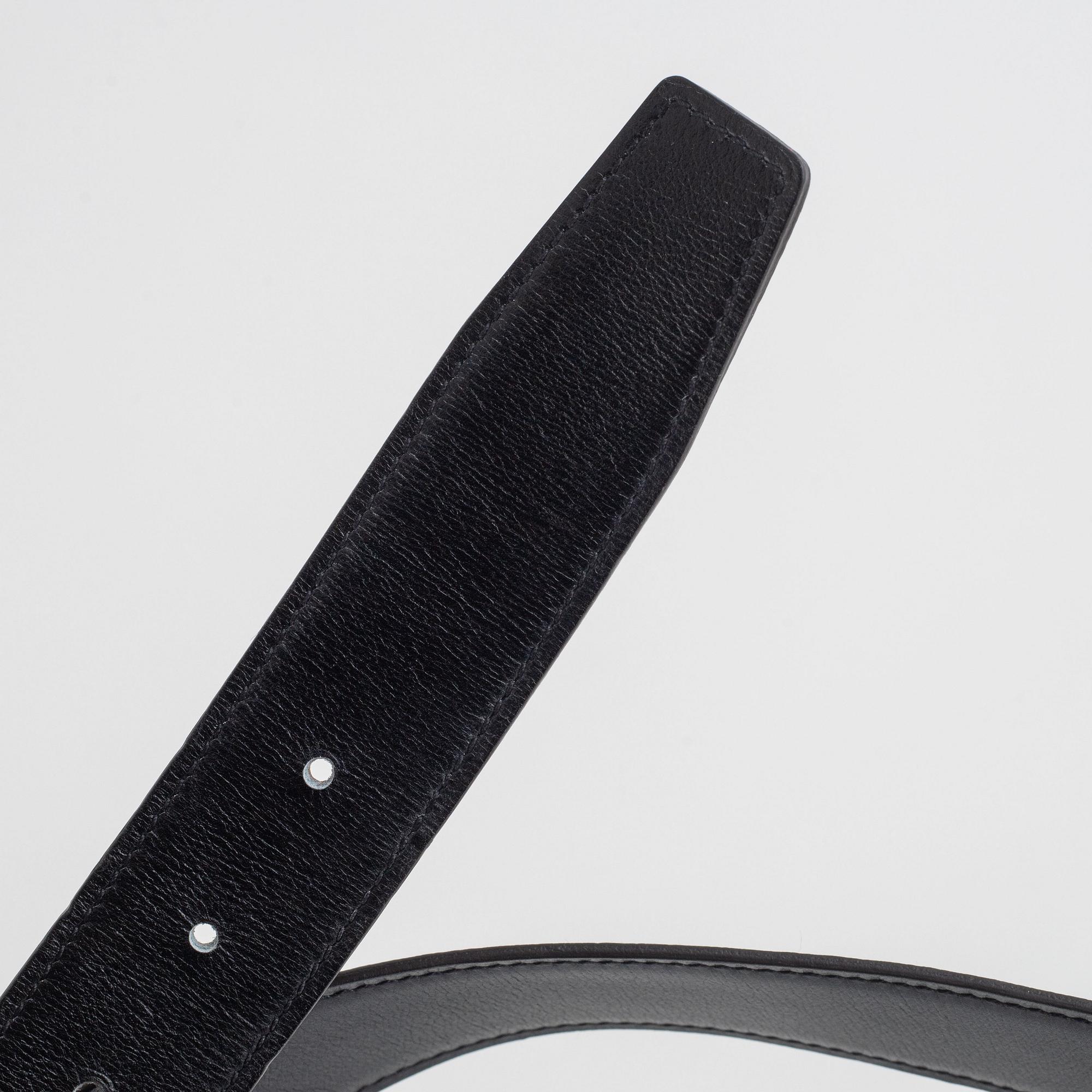 Hermès, belt, "H Guillochee belt buckle & reversible leather strap".