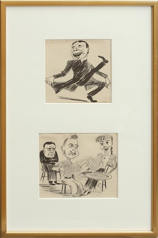 ALBERT ENGSTRÖM, tusch, 2 st varav en sign.