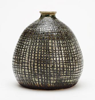 An Anders Bruno Liljefors stoneware vase, Gustavsberg studio 1952.