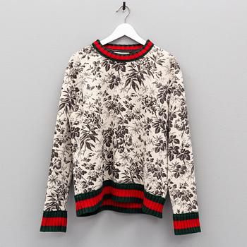 GUCCI, a printed cotton sweater, size XL. 2017.