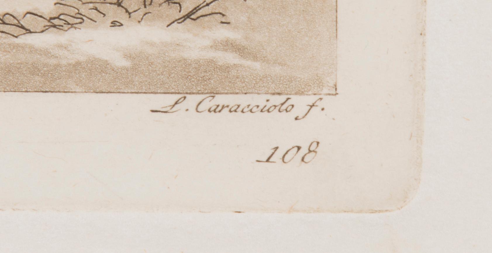 A 19th Century pair of etchings. Signed.