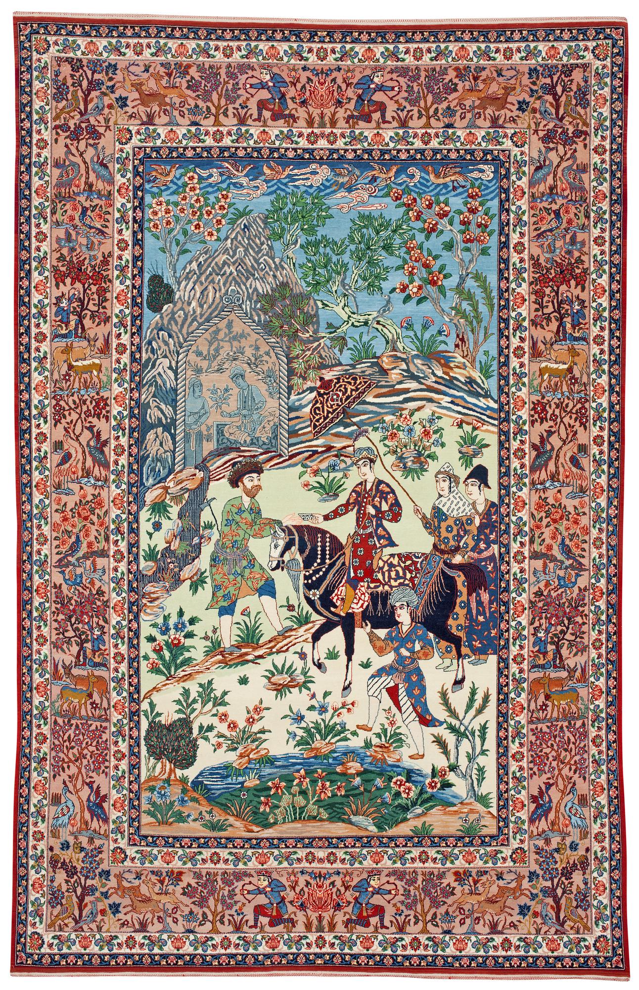 SEMI-ANTIQUE/OLD ESFAHAN FIGURAL.