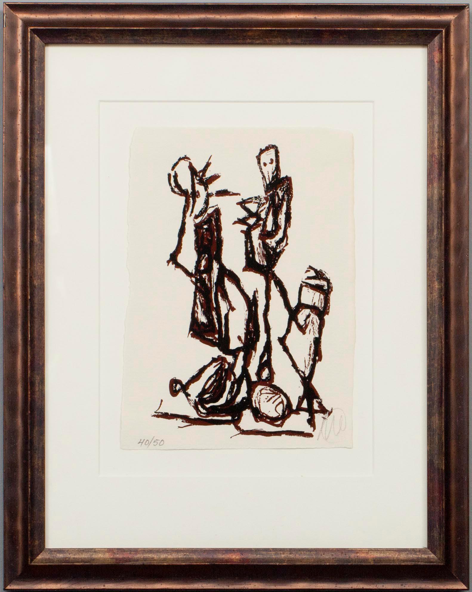 MARINO MARINI, färgetsning, 40/50, signerad.