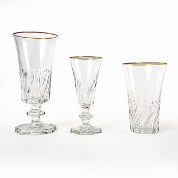 An 81 pcs Elis Bergh Ulriksdal glass service from Kosta first half of the 20th century.