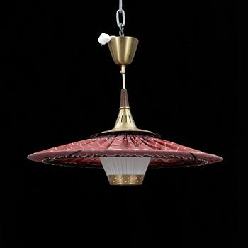 TAKLAMPA, mässing, Einar Bäckström, 1940/50-tal.