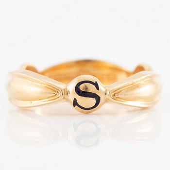 Ring, 18K gold with enamel, order ring.