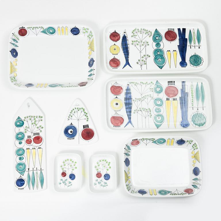 Marianne Westman, Dinner service, 73 pieces, flintware, “Picknick” and “Pomona”, Rörstrand, 1950s–60s.
