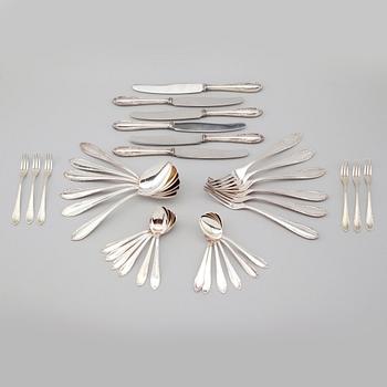 BESTICK, 36 delar, silver, CG Hallberg, Stockholm, 1900-talets mitt.