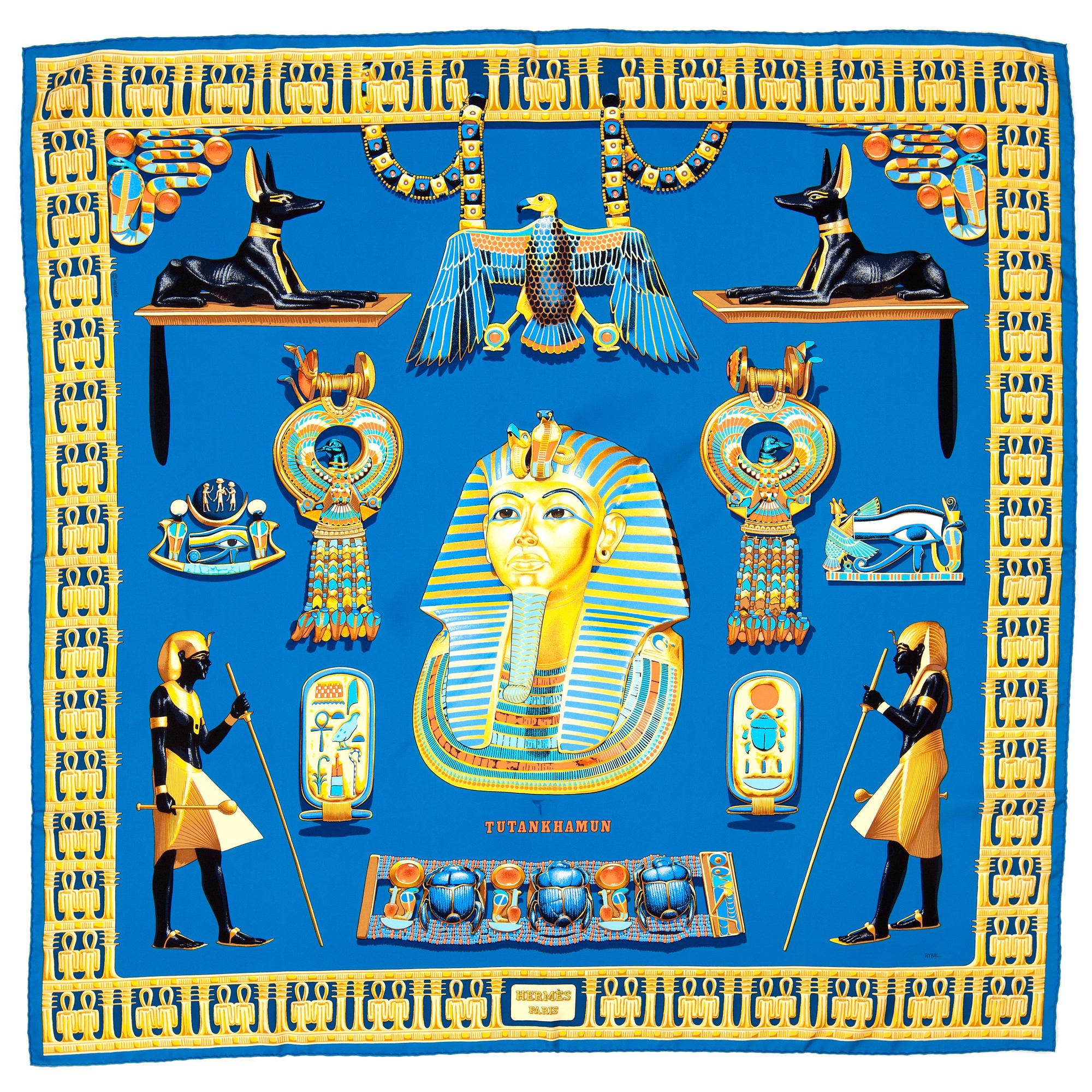 HERMÈS, scarf, "Tutankhamon".