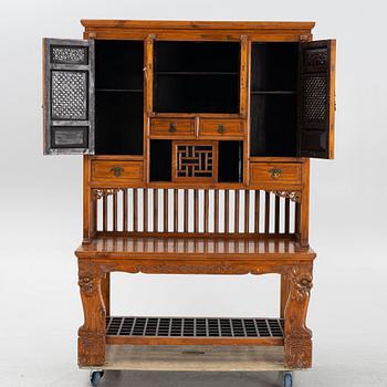 A Chinese hardwood cabinet, around 1900.