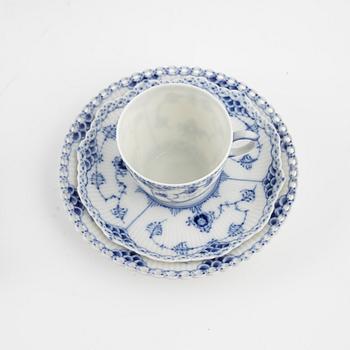 A coffee service, porcelain, 35 pieces, "Musselmalet", mostly full-lace, Royal Copenhagen, Denmark.