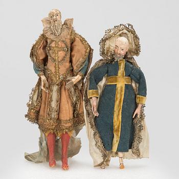 Dolls, 3 pcs, possibly Italy 18th/19th century.