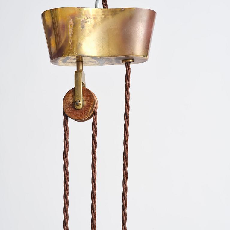 Carl-Axel Acking, taklampa, modell "958", Bröderna Malmströms Metallvarufabrik, Malmö, 1940-tal.