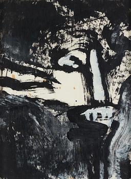 Bengt Lindström, mixed media on paper, 1980s, certified by Curt Aspelin verso.