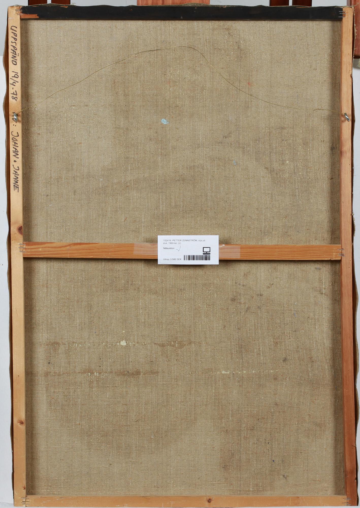 PETTER ZENNSTRÖM, olja på duk. 1960-tal.