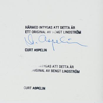 Bengt Lindström, ink and charcoal on paper, signed with stamp, certified by Curt Aspelin verso.