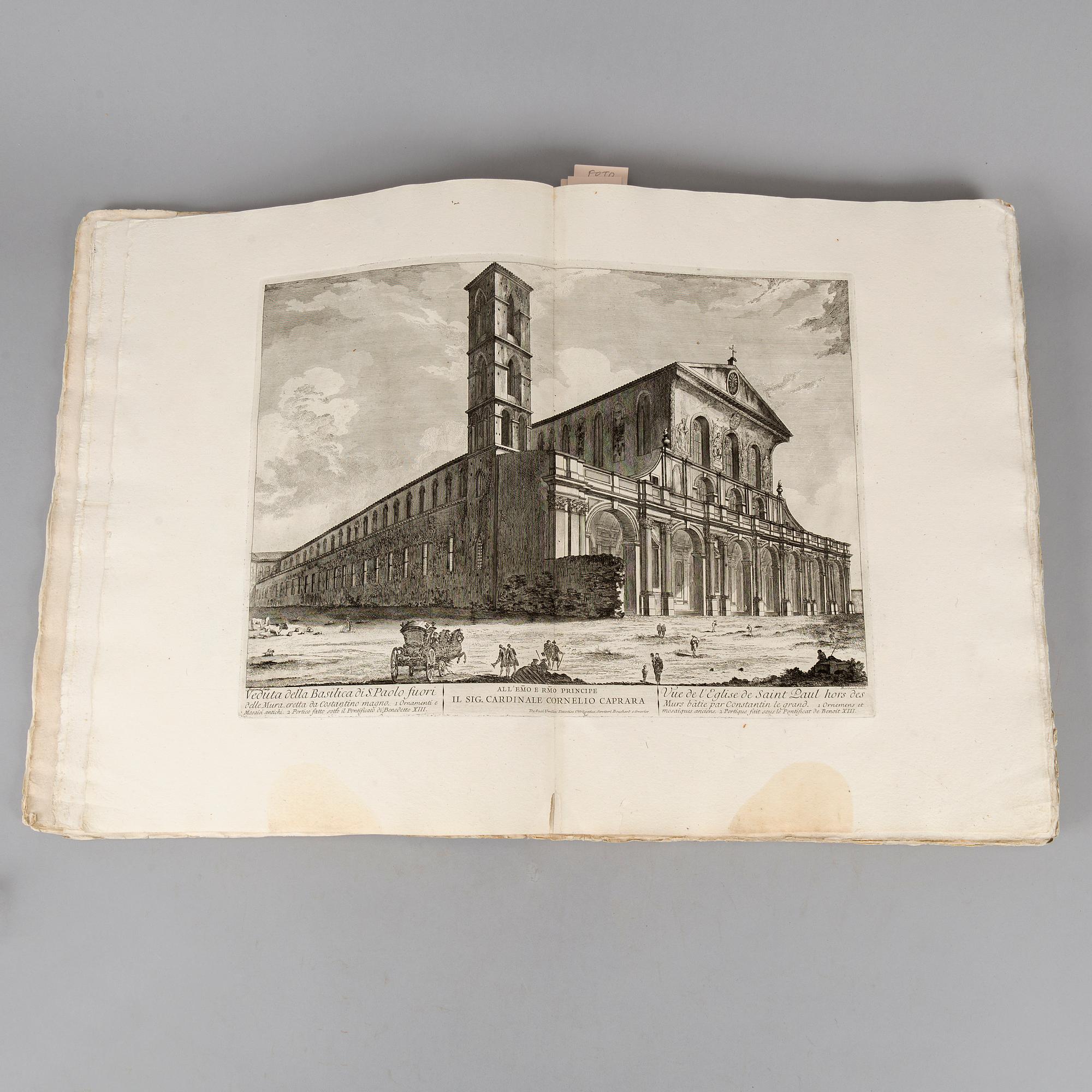 44 magnifika dubbelsidiga planscher från Rom, 1763.