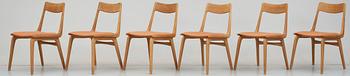STOLAR, 6 st, Slagelse möbelvaerk, Danmark, 1950/60-tal.