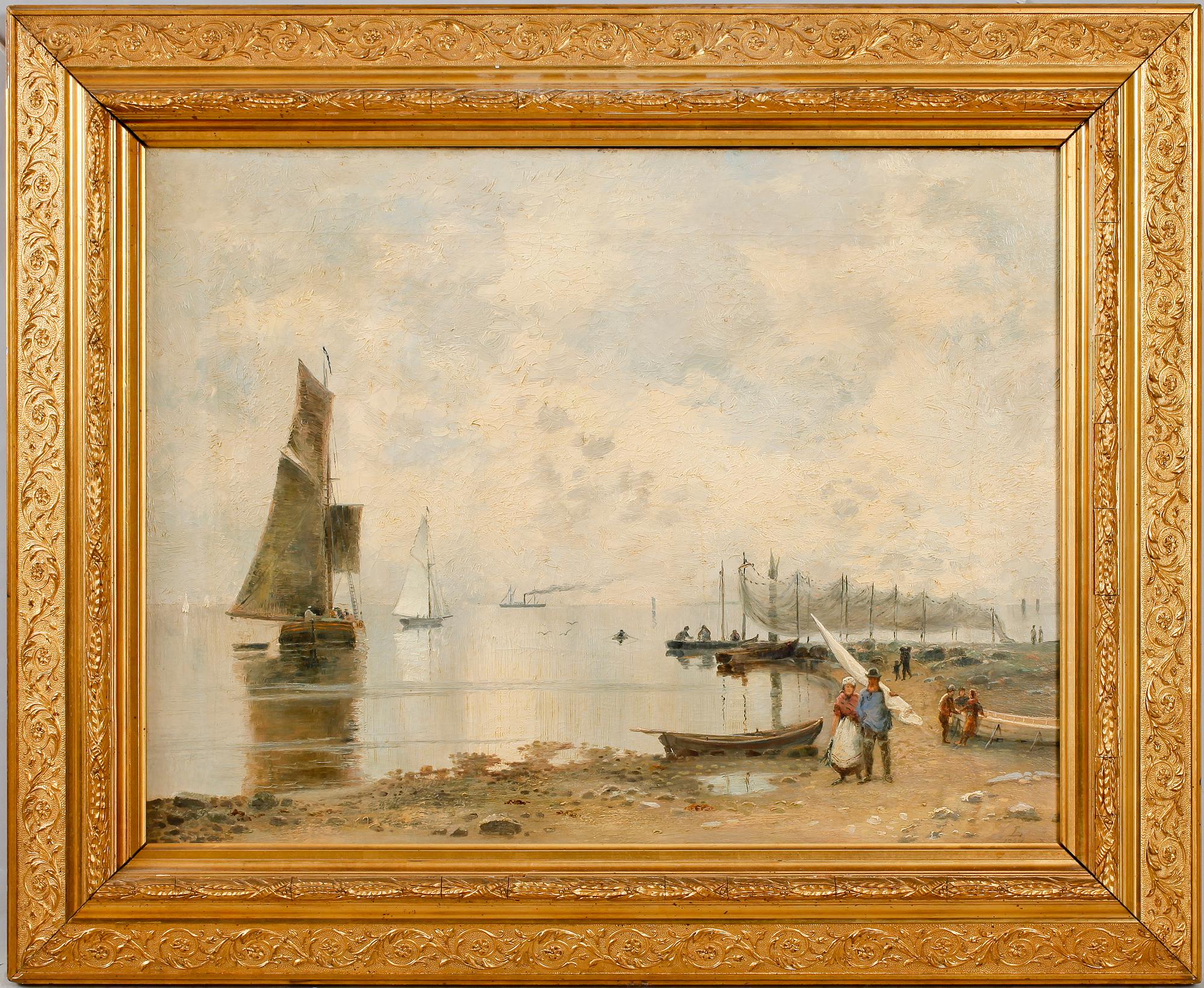 OKÄND KONSTNÄR, olja på duk, uppfodrad, monogramsignerad L och daterad 1887.