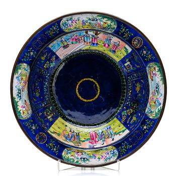 948. A large enamel on copper basin, Qing dynasty, 19th Century.