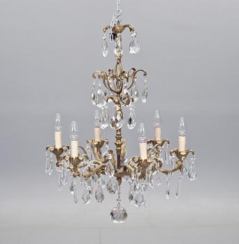 LJUSKRONA, rokokostil, 1900-tal, total höjd ca 85 cm.