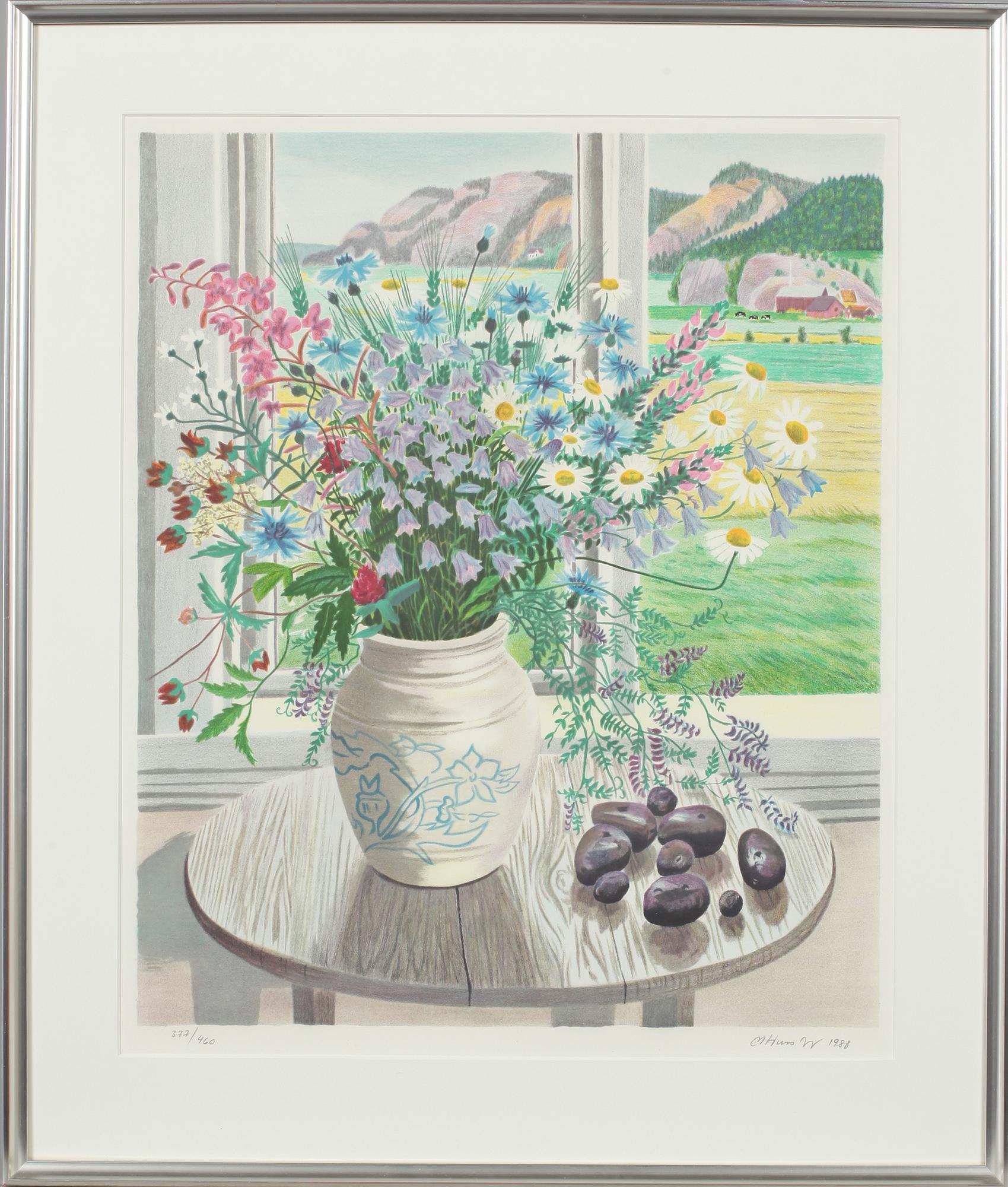 MONA HUSS WALLIN, färglitografi, signerad, daterad 1988 och numrerad 377/460.