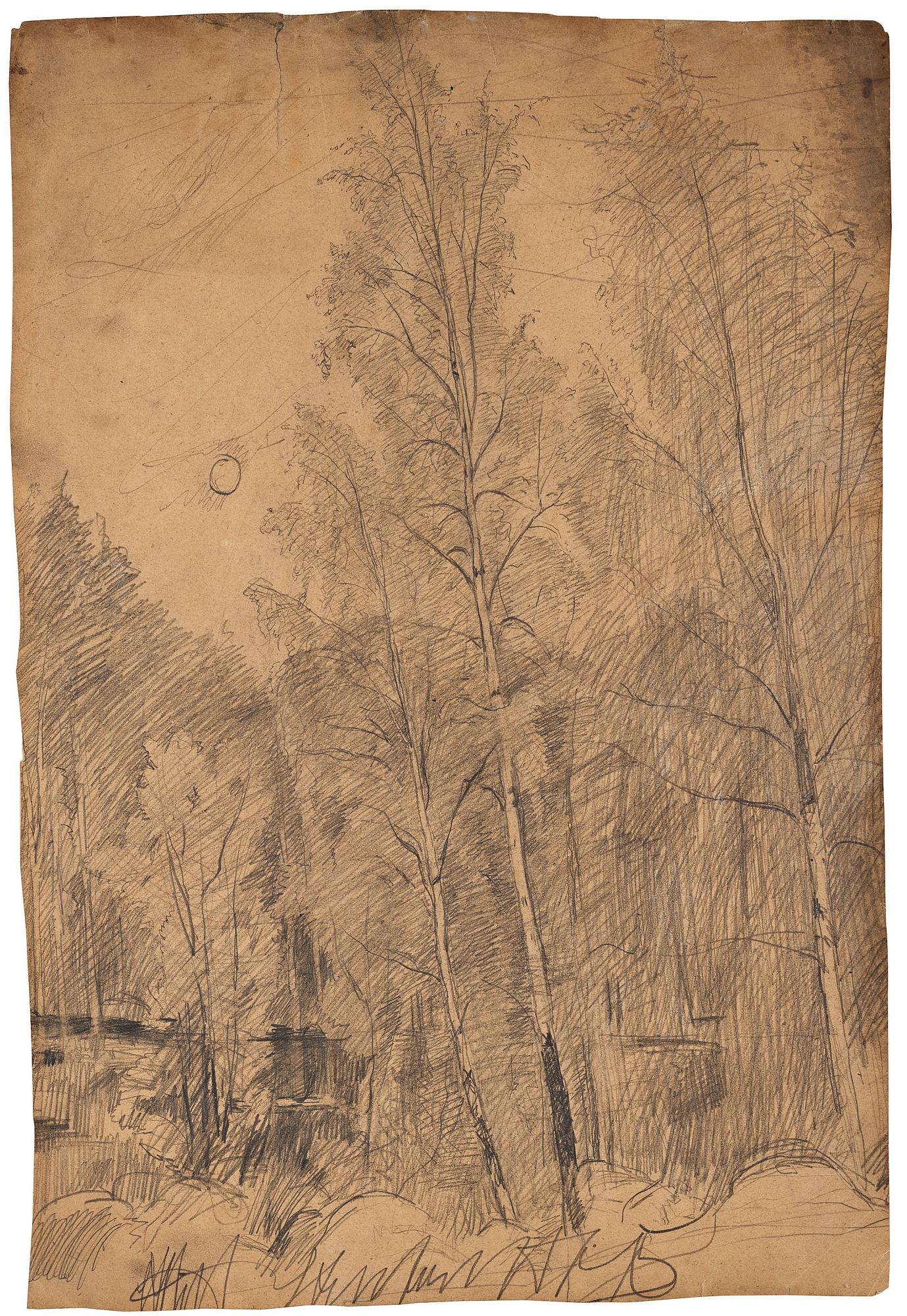 Carl Fredrik Hill, "Björkar med måne".