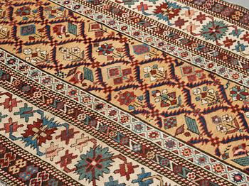 MATTO, an antique Kuba, ca 289,5 x 97 cm (as well as the ends with 1 cm light blue soumak).