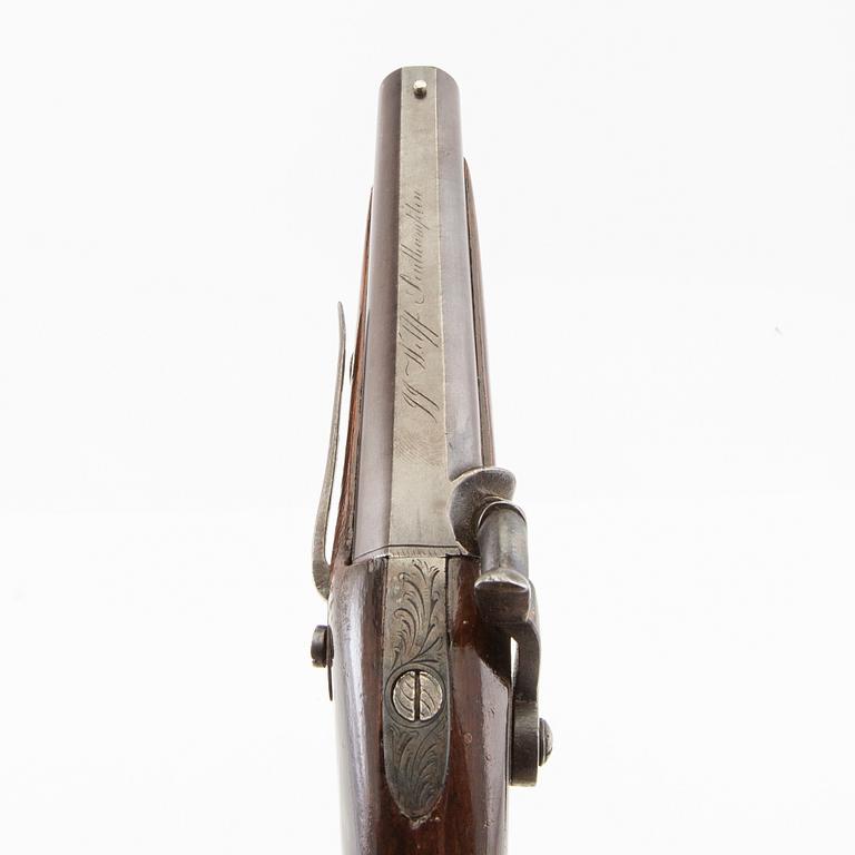 Percussion pistol, JJ Wolff Southampton, 19th century.