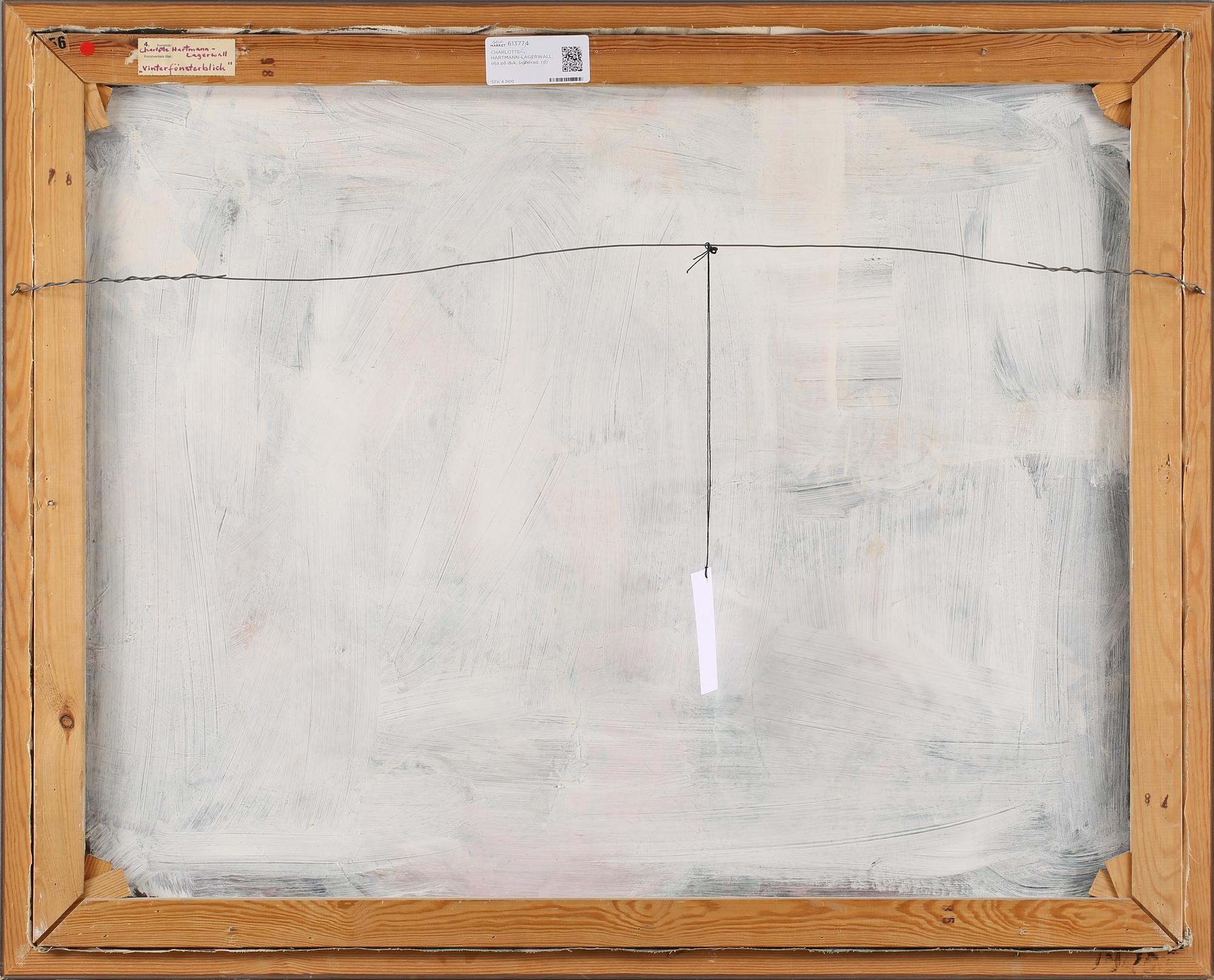 CHARLOTTE HARTMANN-LAGERWALL, olja på duk, signerad.