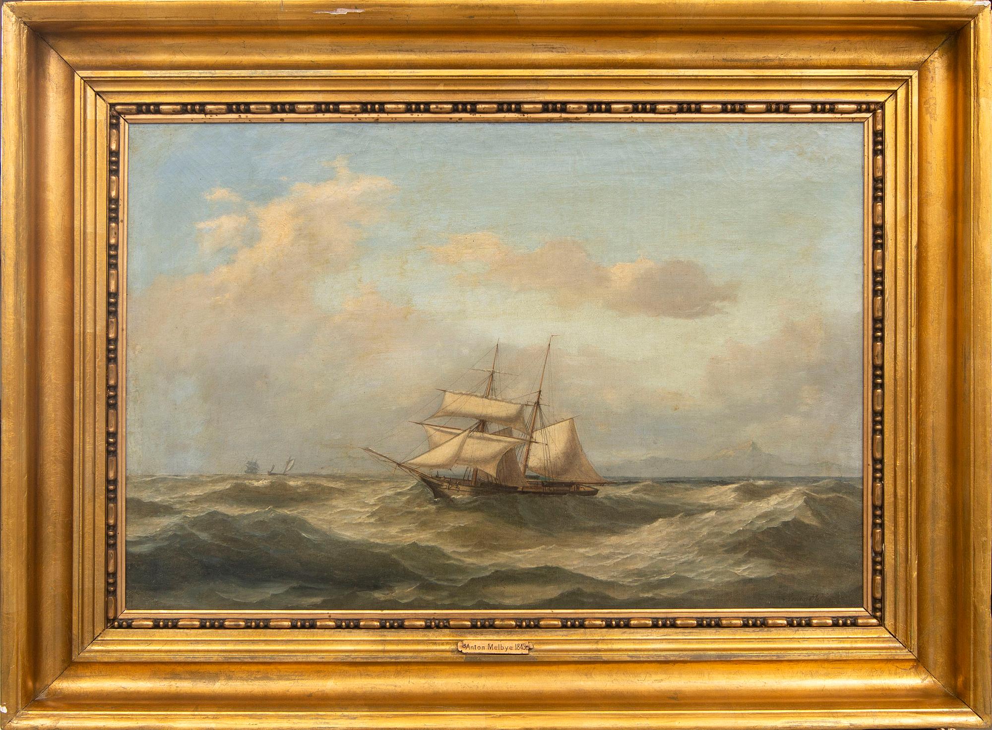 Anton Melbye, olja på duk otydligt signerad.