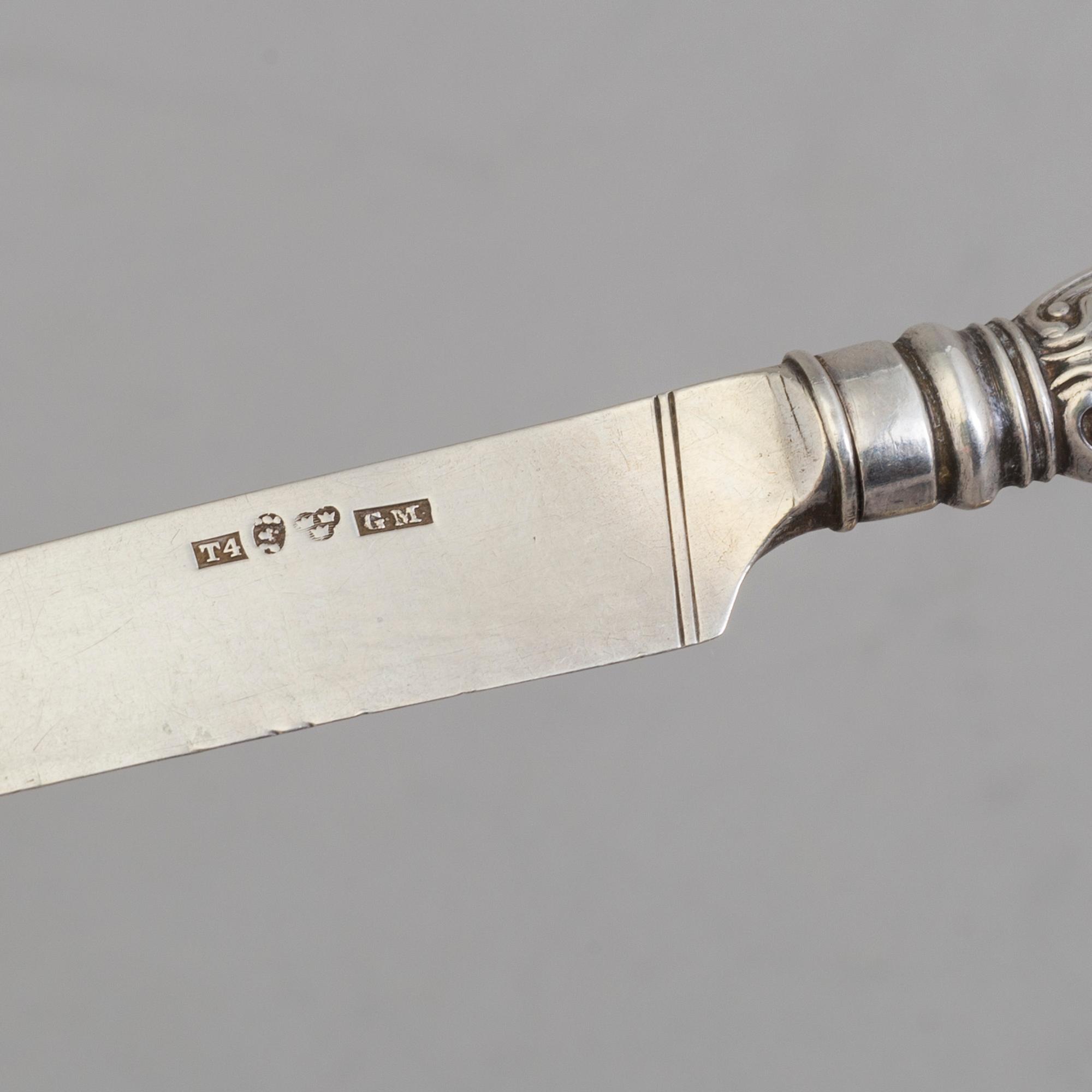SAMLING SILVERBESTICK, 18 delar, 1800-/1900-tal.