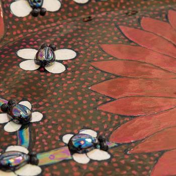 Birger Kaipiainen, dekorationsfat, stengods, signerat Kaipiainen Arabia Finland.