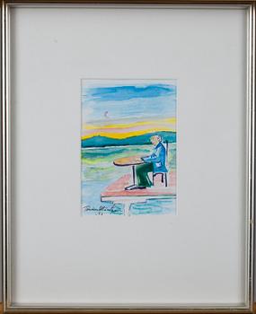 TUOMAS MÄNTYNEN, 2 st, etsning och akvarell, signerade 1997.