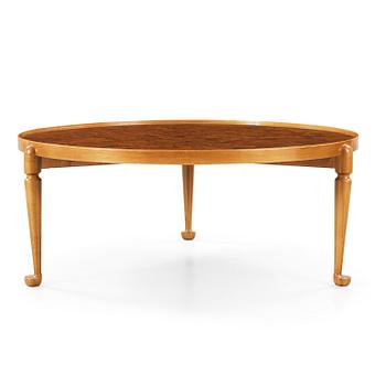 A Josef Frank burled wood top sofa table, model 2139, Svenskt Tenn Sweden probably 1950-60's.